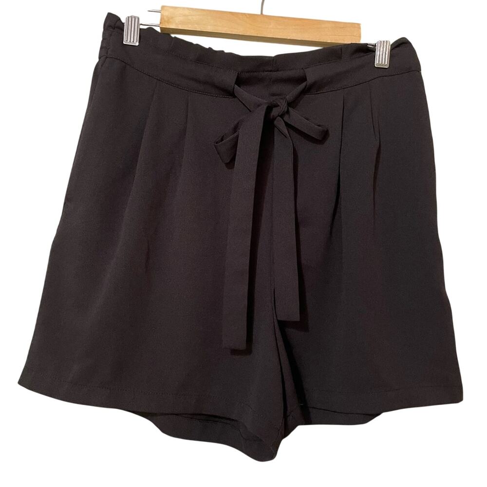 DR2 Daniel Rainn Black Tie Waist Dressy Shorts Womens M Stretch Beachy Casual